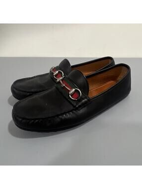 Gucci Men's Black Buckle Leather Loafer Shoes SIZE 10 $1,089